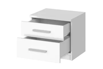 Julissa Sängbord 50 cm med Förvaring 2 Lådor - Vit - Möbler - Sovrum - Sängbord