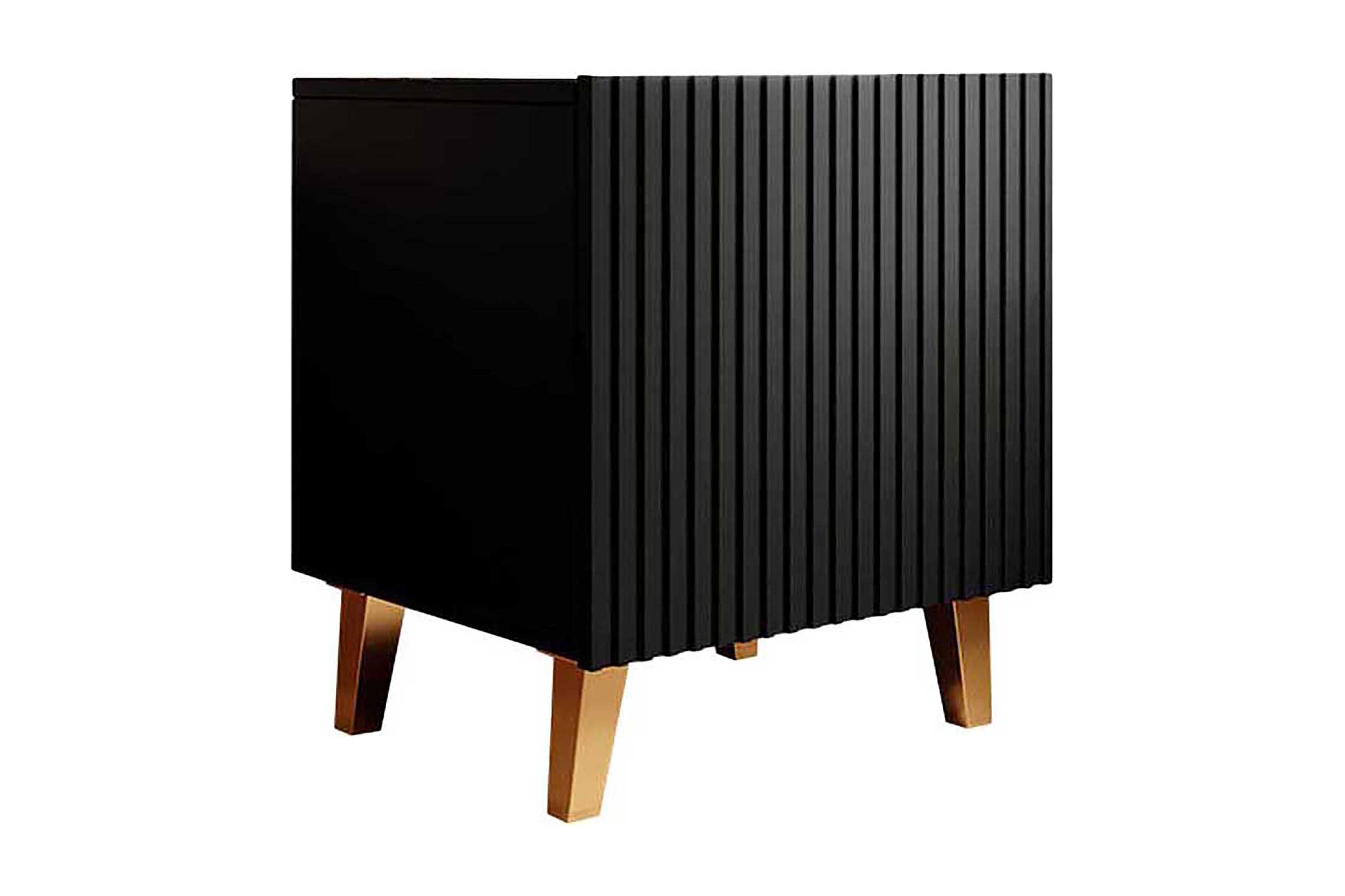 juniskär sängbord fyrkantig svart\|guld -