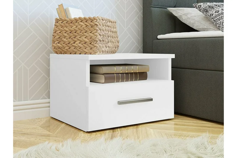 Kintore Sängbord 50 cm - Vit - Möbler - Sovrum - Sängbord