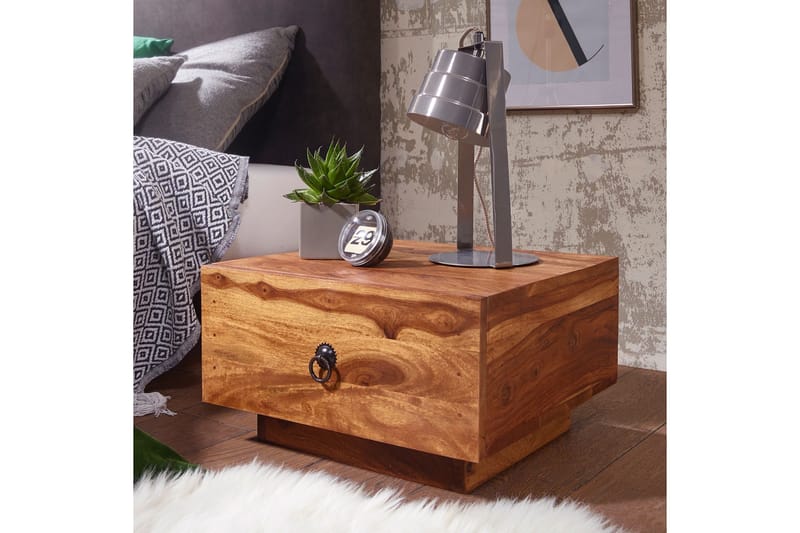 Krams Sängbord 40 cm med Förvaring Låda - Massivt Trä - Möbler - Sovrum - Sängbord