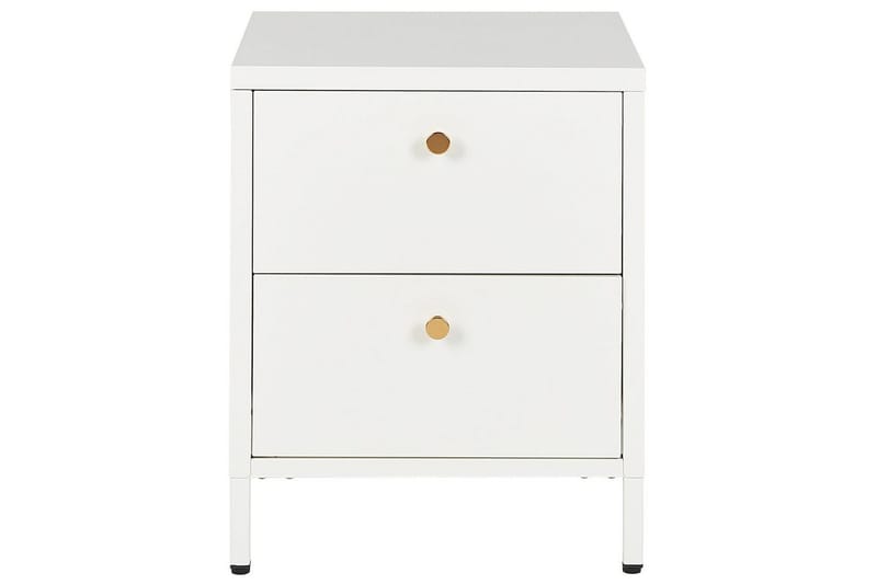 Sängbord Kylea Vitt, guld - Vitt, guld - Möbler - Sovrum - Sängbord