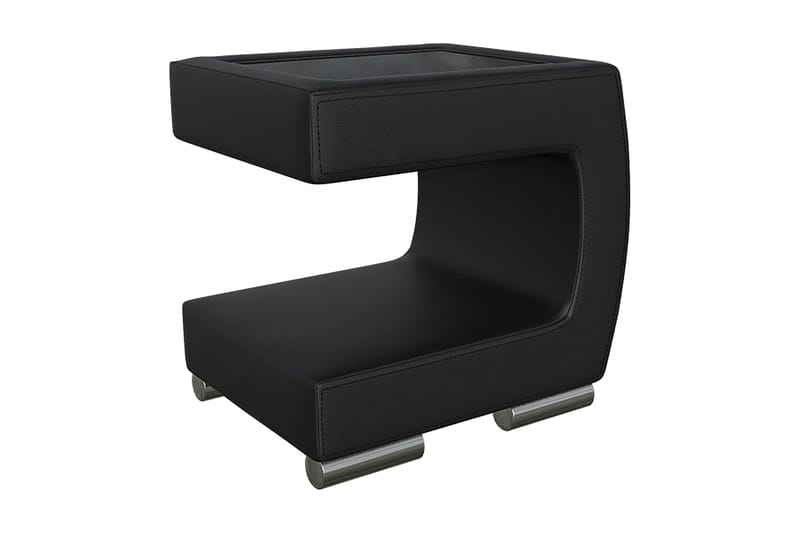 LALOVINA Sängbord 43 cm Höger Ecoläder/Svart - Svart - Möbler - Sovrum - Sängbord