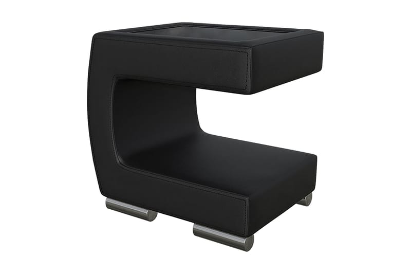LALOVINA Sängbord 43 cm Vänster Ecoläder/Svart - Svart - Sängbord - Bord