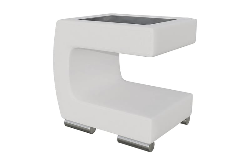 LALOVINA Sängbord 43 cm Vänster Ecoläder/Vit - Vit - Möbler - Sovrum - Sängbord