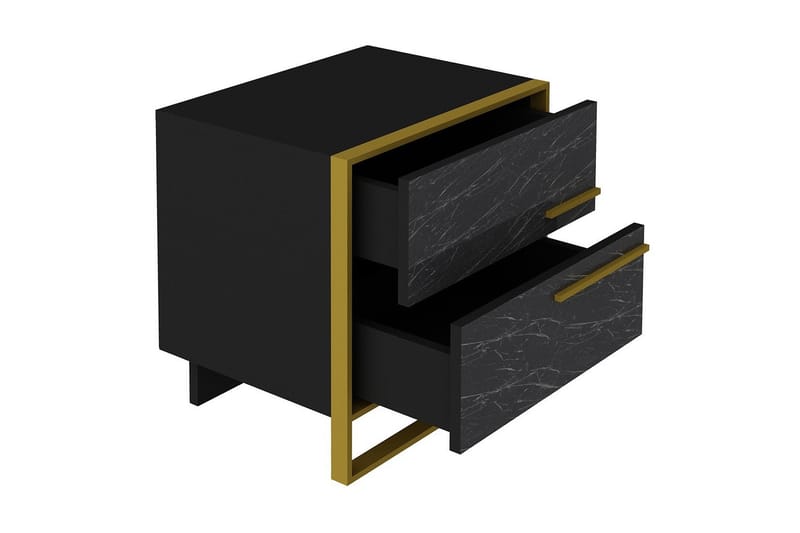 LANGSTRAAT Nattduksbord 50 cm Guld/Svart - Sängbord - Bord