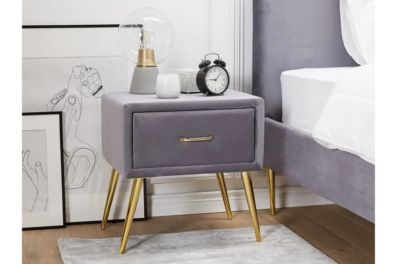 Larochelle Sängbord - Grå - Möbler - Sovrum - Sängbord