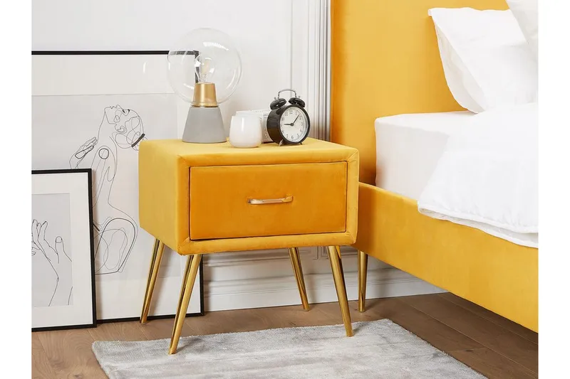 Larochelle Sängbord - Gul - Möbler - Sovrum - Sängbord