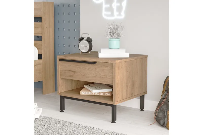 Liyakat Sängbord 53,6 cm - Valnöt - Möbler - Sovrum - Sängbord