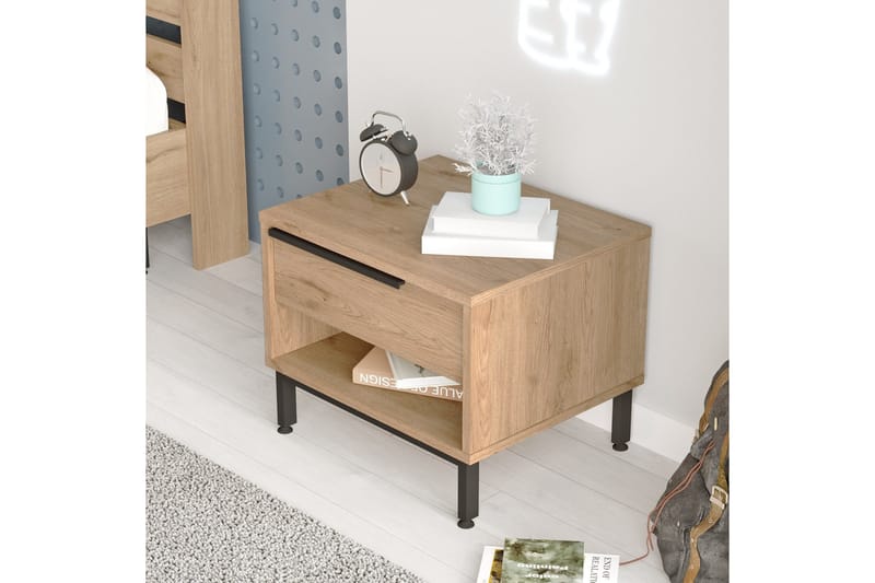 Liyakat Sängbord 53,6 cm - Valnöt - Möbler - Sovrum - Sängbord