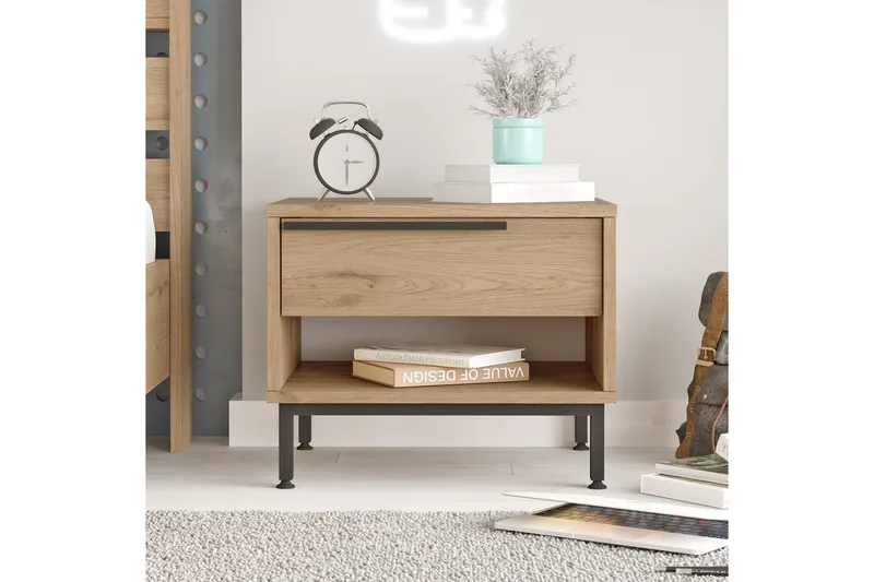 Liyakat Sängbord 53,6 cm - Valnöt - Möbler - Sovrum - Sängbord