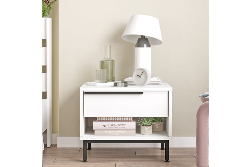 Liyakat Sängbord 53,6 cm - Vit - Möbler - Sovrum - Sängbord