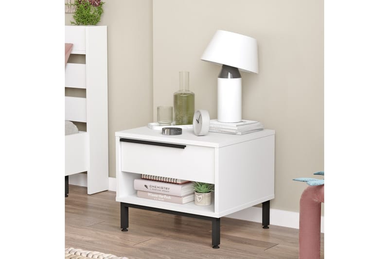 Liyakat Sängbord 53,6 cm - Vit - Möbler - Sovrum - Sängbord