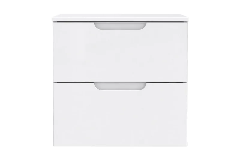 Llanharry Sängbord 50 cm med Förvaring 2 Lådor - Vit - Möbler - Sovrum - Sängbord