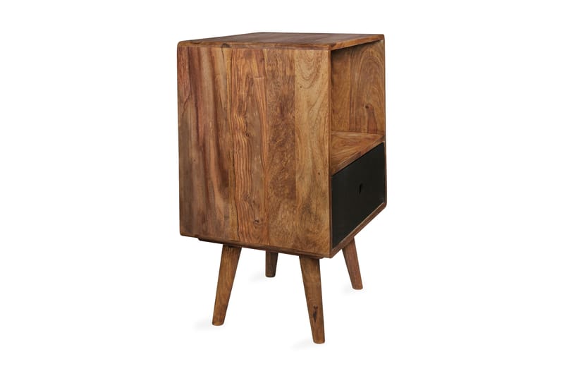LOSIEWSKI Sängbord 40 cm m Förvaring Låda+Hylla Massivt Trä/ - Möbler - Sovrum - Sängbord