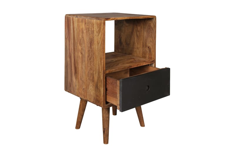 LOSIEWSKI Sängbord 40 cm m Förvaring Låda+Hylla Massivt Trä/ - Möbler - Sovrum - Sängbord