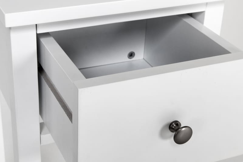 LUCAPA Sängbord 35 cm med Förvaring Låda + Hylla Vit - Möbler - Sovrum - Sängbord