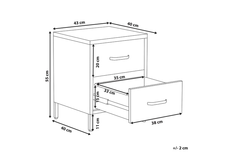 Malavin Sängbord 43 cm - Stål/Rosa - Möbler - Sovrum - Sängbord