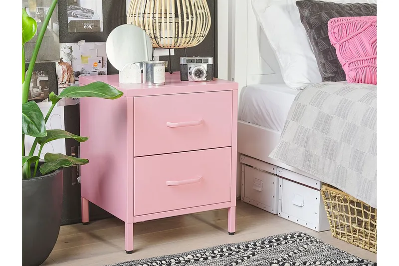 Malavin Sängbord 43 cm - Stål/Rosa - Möbler - Sovrum - Sängbord