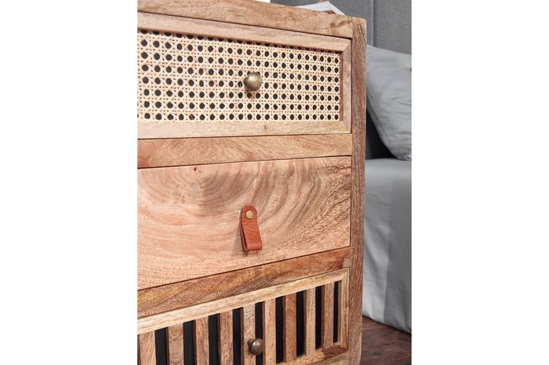 MAZI Sängbord 30 cm Rektangulär Brun - Möbler - Sovrum - Sängbord