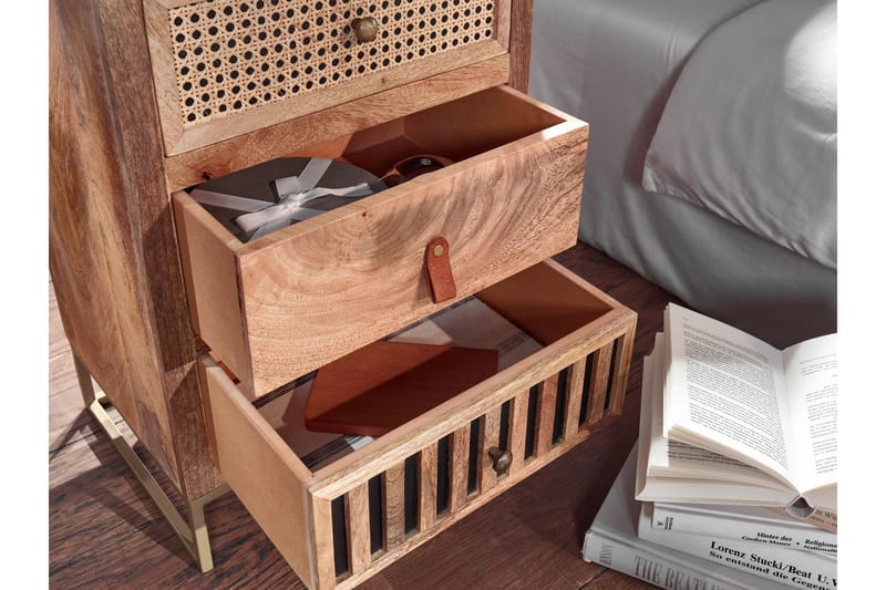 MAZI Sängbord 30 cm Rektangulär Brun - Möbler - Sovrum - Sängbord