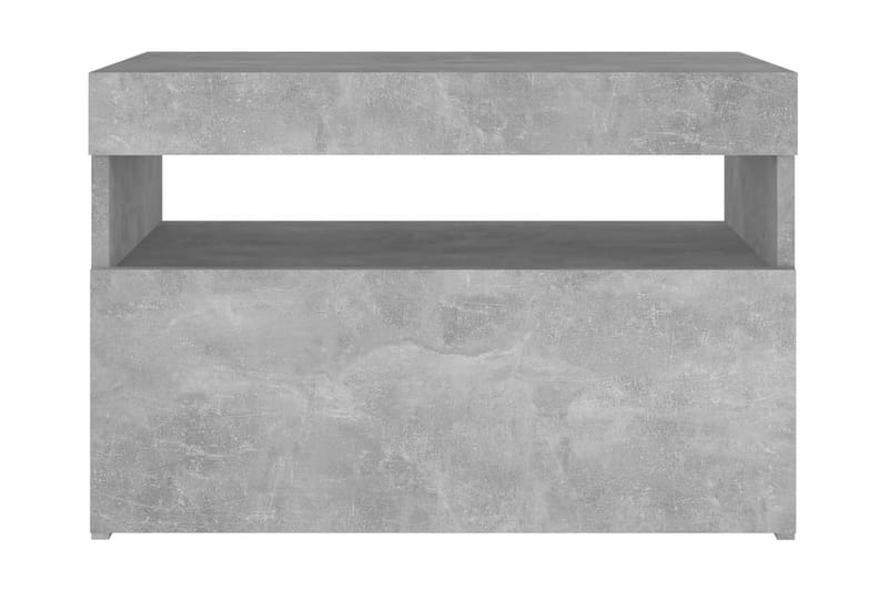 Sängbord med LED-belysning betonggrå 60x35x40 cm - Grå - Sängbord - Bord