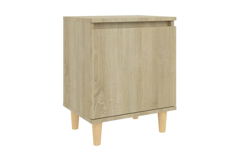 Sängbord med massiva träben sonoma-ek 40x30x50 cm - Brun - Möbler - Sovrum - Sängbord