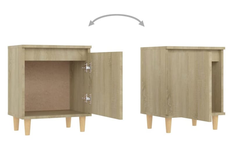 Sängbord med massiva träben sonoma-ek 40x30x50 cm - Brun - Möbler - Sovrum - Sängbord