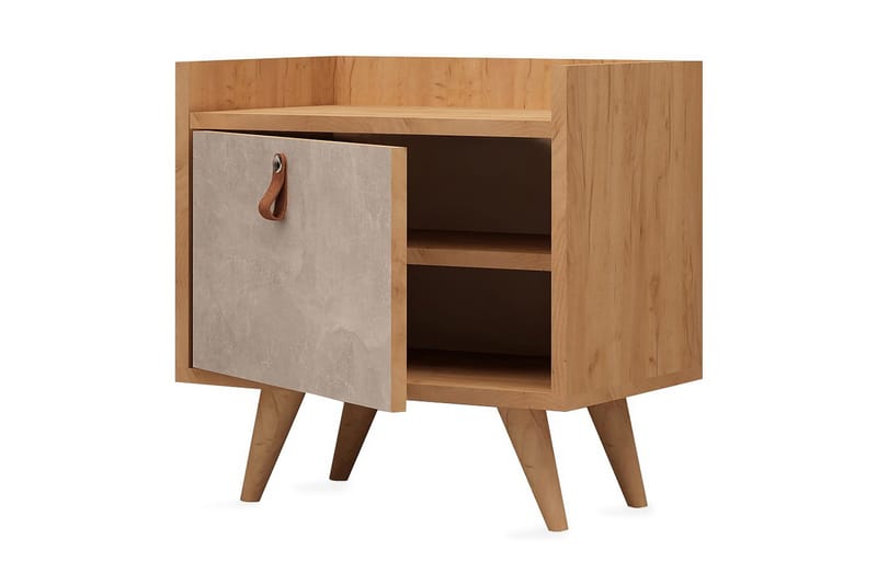 Mod Design Sängbord 50 cm med Förvaring Skåp - Trä/Vit - Möbler - Sovrum - Sängbord