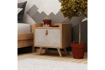 Mod Design Sängbord 50 cm med Förvaring Skåp - Trä/Vit - Möbler - Sovrum - Sängbord