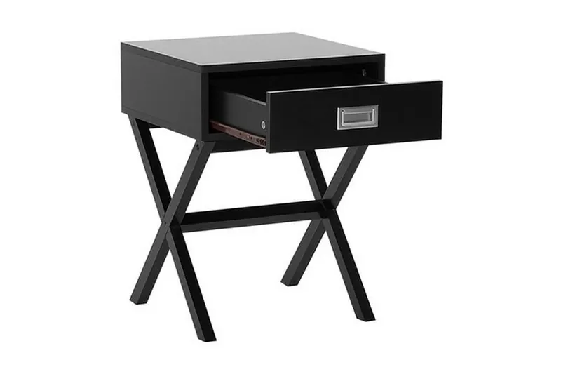 Mondejar Sängbord 40 cm med Förvaring Låda - Svart - Möbler - Sovrum - Sängbord