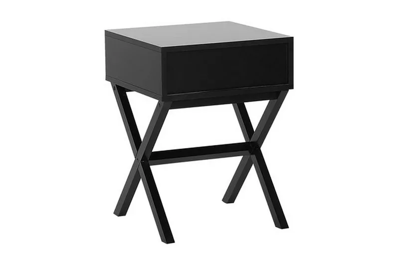 Mondejar Sängbord 40 cm med Förvaring Låda - Svart - Möbler - Sovrum - Sängbord