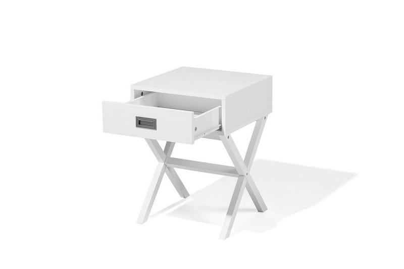 MONDSEE Sängbord 40 cm med Förvaring Låda Vit - Sängbord - Bord