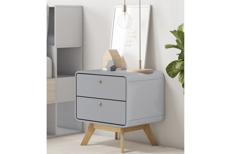 MUNCIE Sängbord 51 cm Grå - Möbler - Sovrum - Sängbord