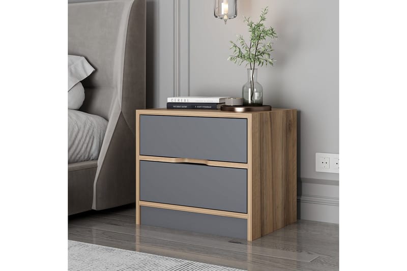 Munna Sängbord 54 cm - Valnöt/Antracit - Möbler - Sovrum - Sängbord