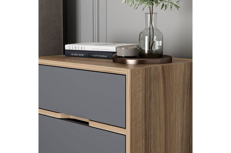 Munna Sängbord 54 cm - Valnöt/Antracit - Möbler - Sovrum - Sängbord