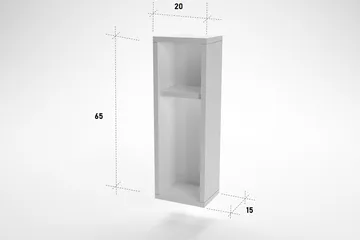 Myrvallen Sängbord 15 cm med Förvaring 2 Hyllor - Vit - Möbler - Sovrum - Sängbord