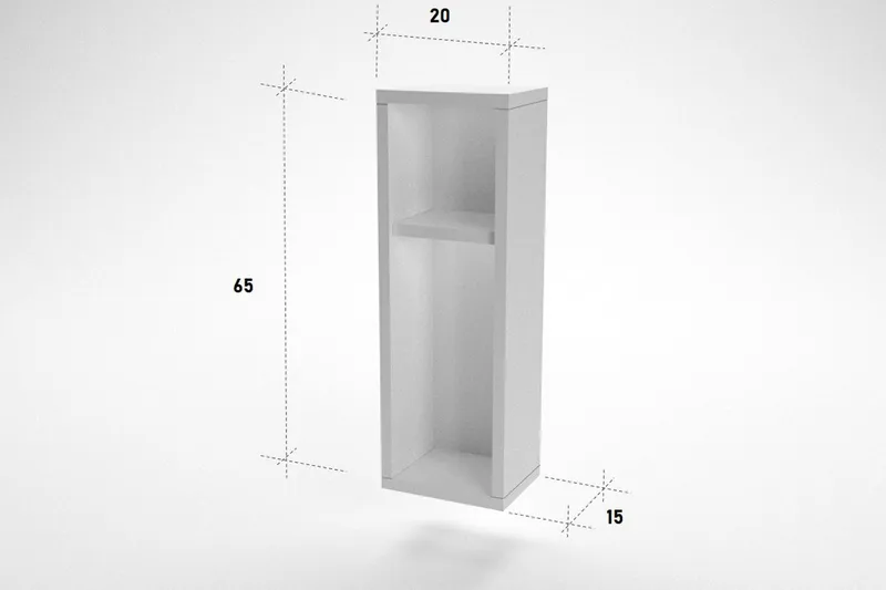 Myrvallen Sängbord 15 cm med Förvaring 2 Hyllor - Vit - Möbler - Sovrum - Sängbord