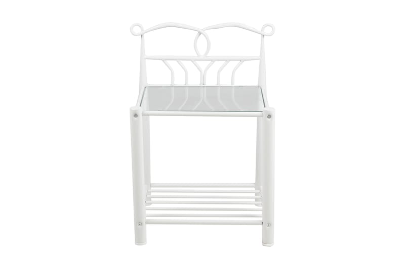 NAILOR Sängbord 50 cm Glas/Satinvit - Sängbord - Bord