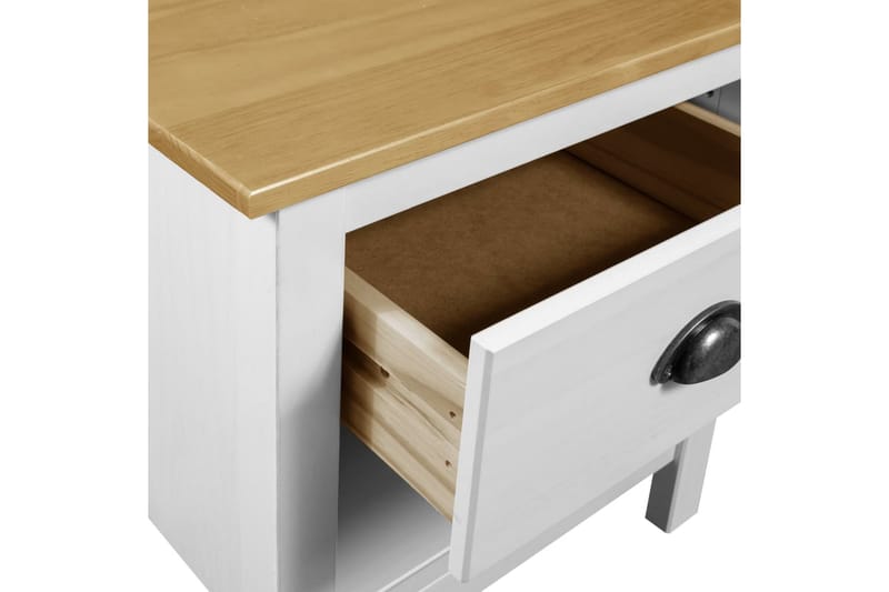 Nattduksbord 2 st Hill Range 46x35x49,5 cm massiv furu - Vit - Möbler - Sovrum - Sängbord
