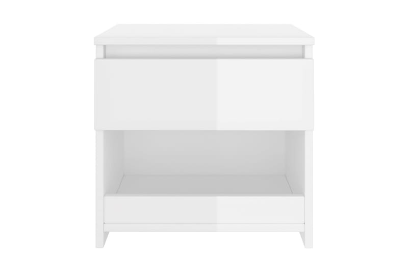 Nattduksbord 2 st vit högglans 40x30x39 cm spånskiva - Vit - Möbler - Sovrum - Sängbord