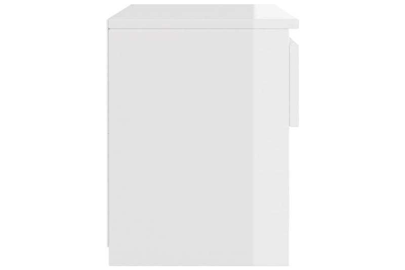 Nattduksbord 2 st vit högglans 40x30x39 cm spånskiva - Vit - Möbler - Sovrum - Sängbord