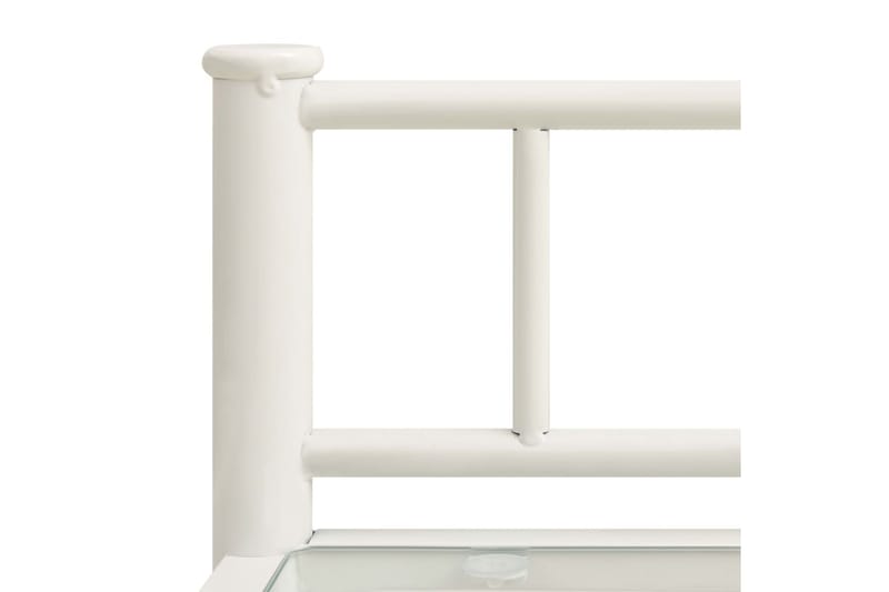 Nattduksbord 2 st vit och transparent metall och glas - Vit - Sängbord - Bord