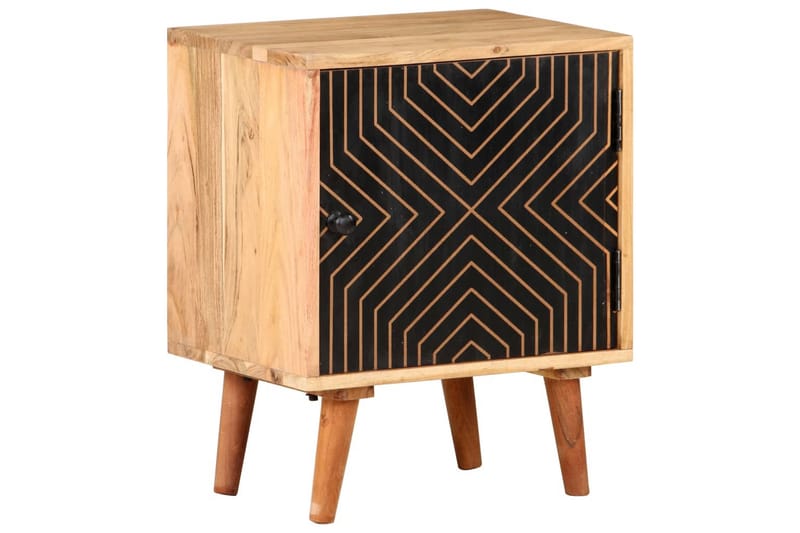 Nattduksbord 40x30x50 cm massivt acaciaträ - Grå - Möbler - Sovrum - Sängbord