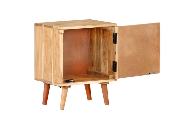 Nattduksbord 40x30x50 cm massivt acaciaträ - Grå - Möbler - Sovrum - Sängbord