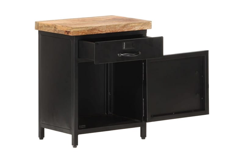 Nattduksbord 40x30x52 cm grovt mangoträ - Svart - Möbler - Sovrum - Sängbord