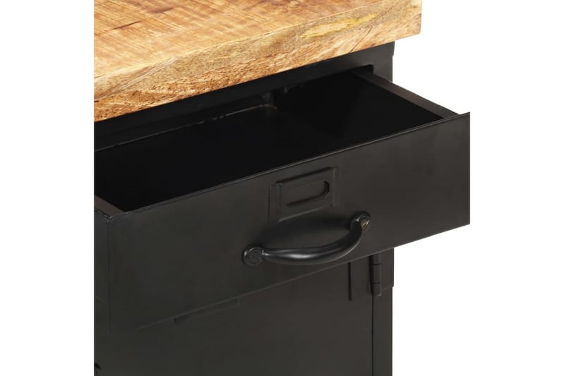 Nattduksbord 40x30x52 cm grovt mangoträ - Svart - Möbler - Sovrum - Sängbord
