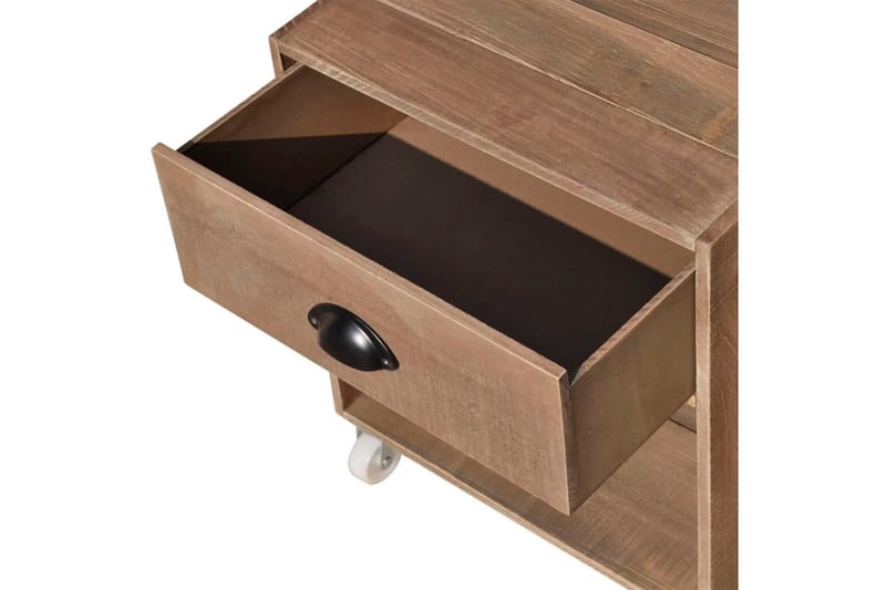Nattduksbord brun massivt trä - Brun - Sängbord - Bord