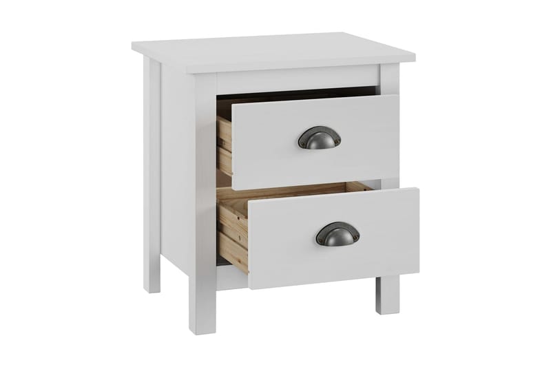 Nattduksbord Hill Range 2 st vit 46x35x49,5 cm massiv furu - Vit - Möbler - Sovrum - Sängbord