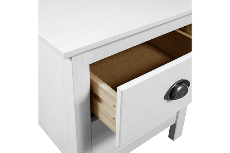 Nattduksbord Hill Range 2 st vit 46x35x49,5 cm massiv furu - Vit - Möbler - Sovrum - Sängbord