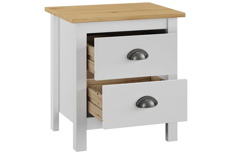 Nattduksbord Hill Range 2 st vit 46x35x49,5 cm massiv furu - Vit - Möbler - Sovrum - Sängbord